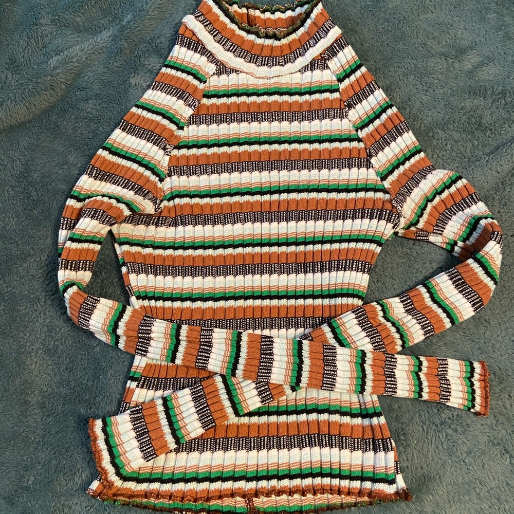 Free People Cropped Stripe Sweater - Sz XS